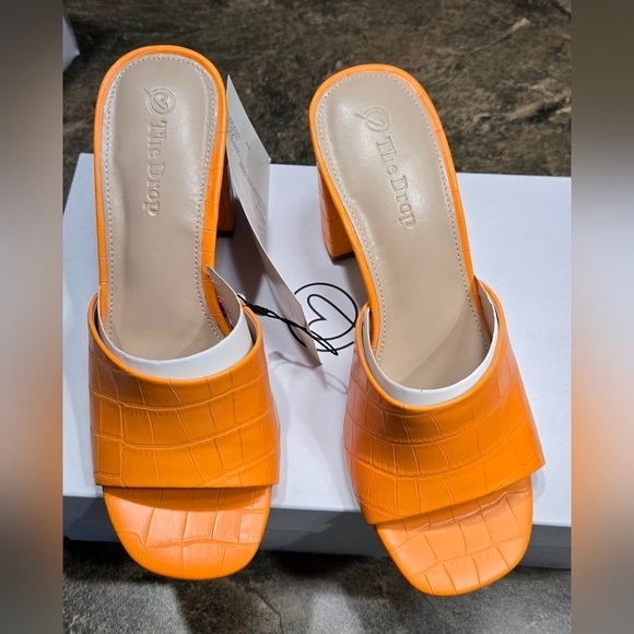 The Drop Pattie High Block Heeled Mule Sandals  #772-774, 791, 858 - Picture 4 of 10